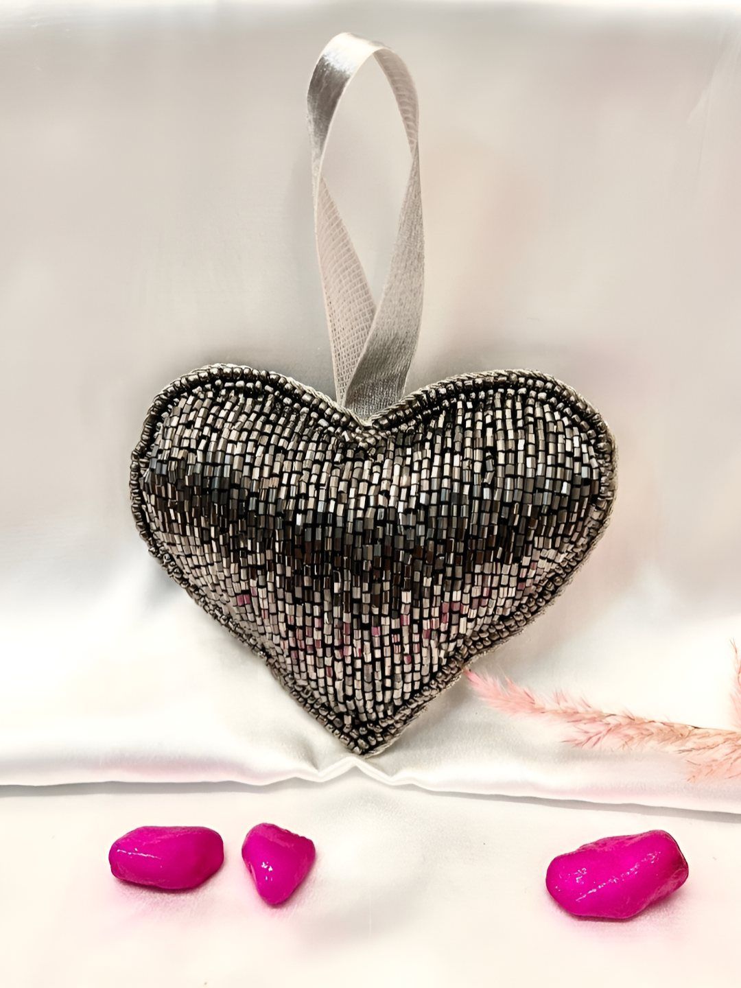 Timaya's Decor Grey Heart Shape Hanging Festive Decor-picture-27