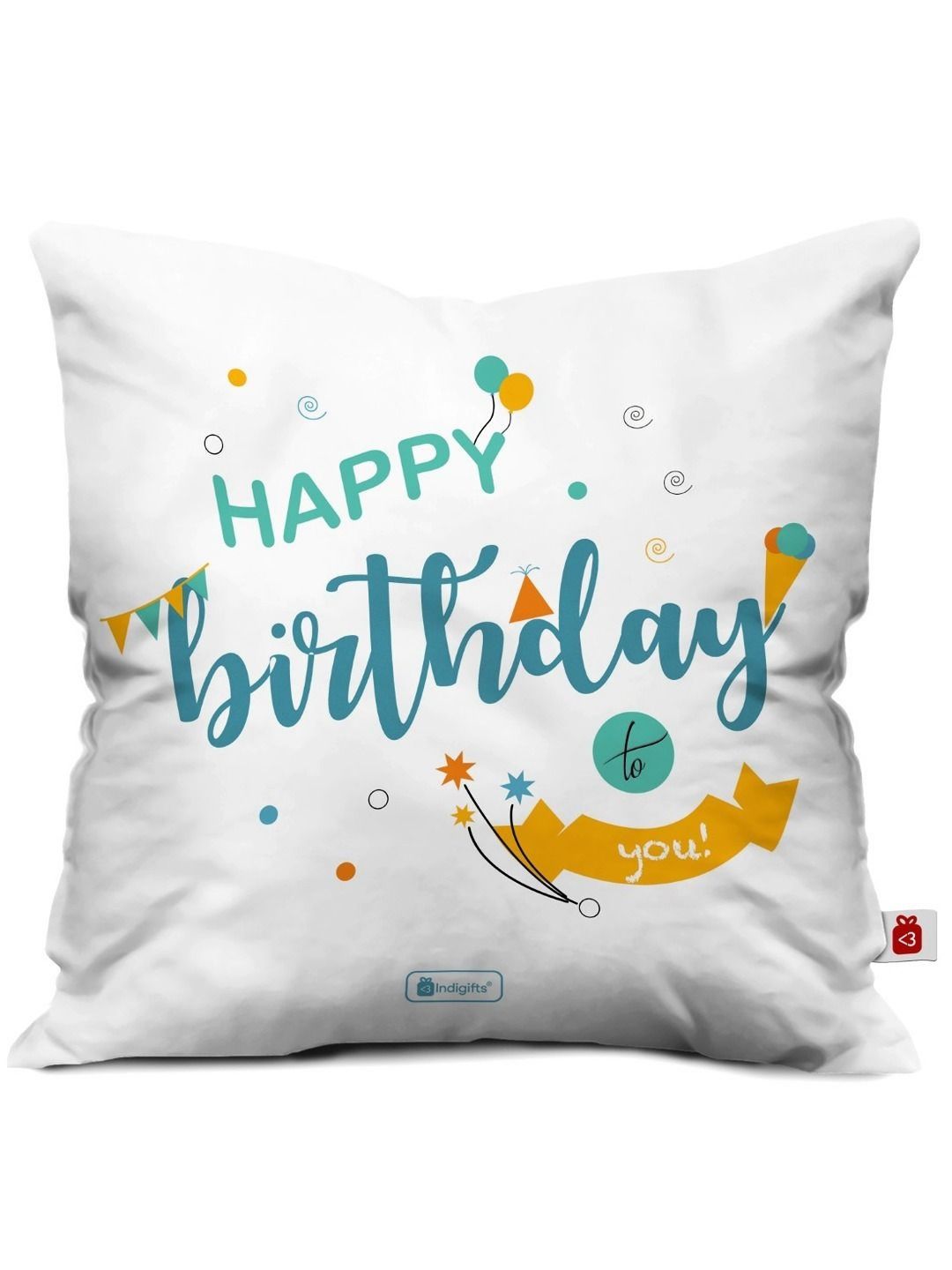 Indigifts White Printed Square Cushion Covers-picture-25