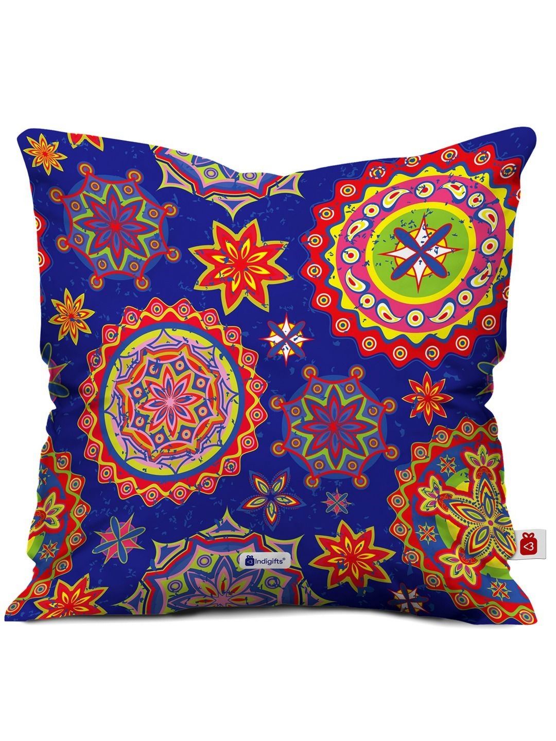Indigifts Blue & Green Printed Pre-Filled Cushions-picture-30