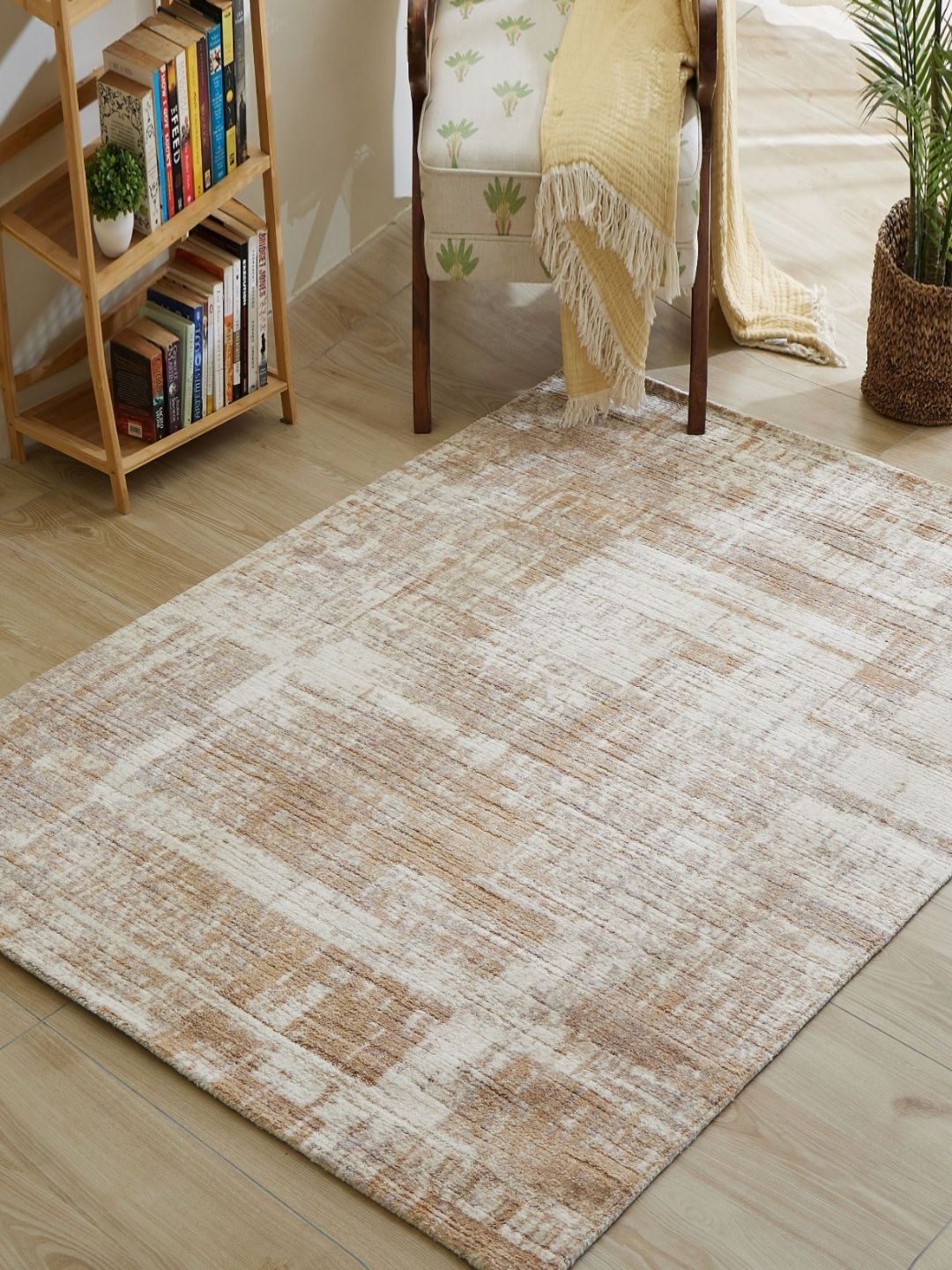 Home Centre Beige Abstract Nylon Carpet-image-40
