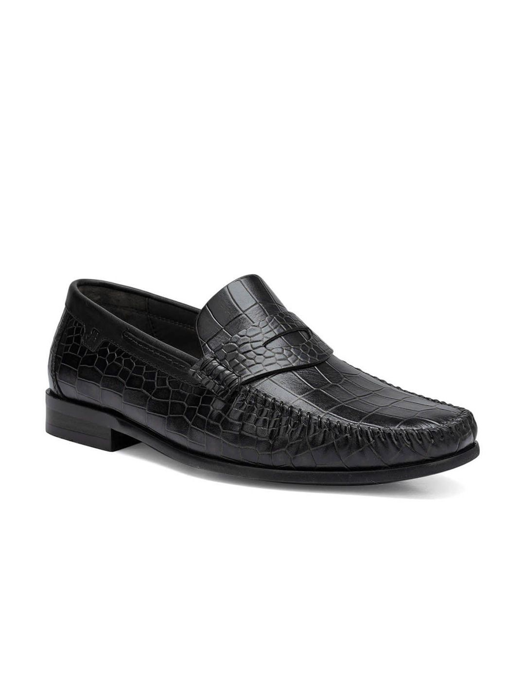 ROSSO BRUNELLO Men Textured Leather Formal Loafers-picture-18