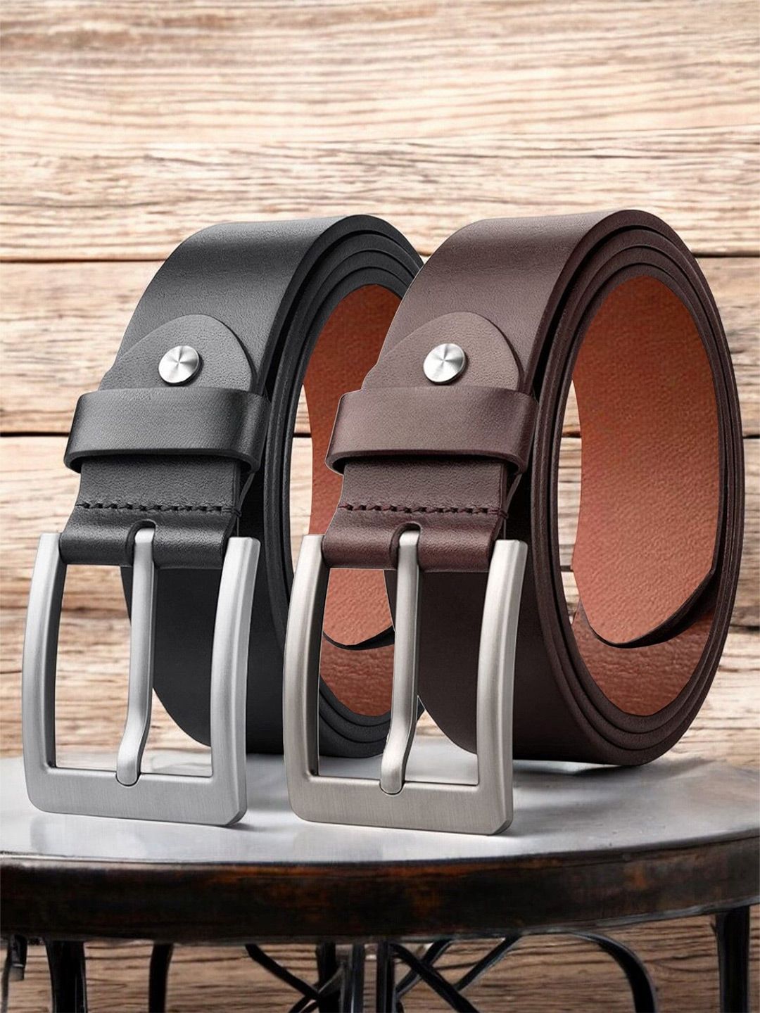 The Roadster Lifestyle Co Men 2-Pcs Leather-Trim Braided Belt-image-35