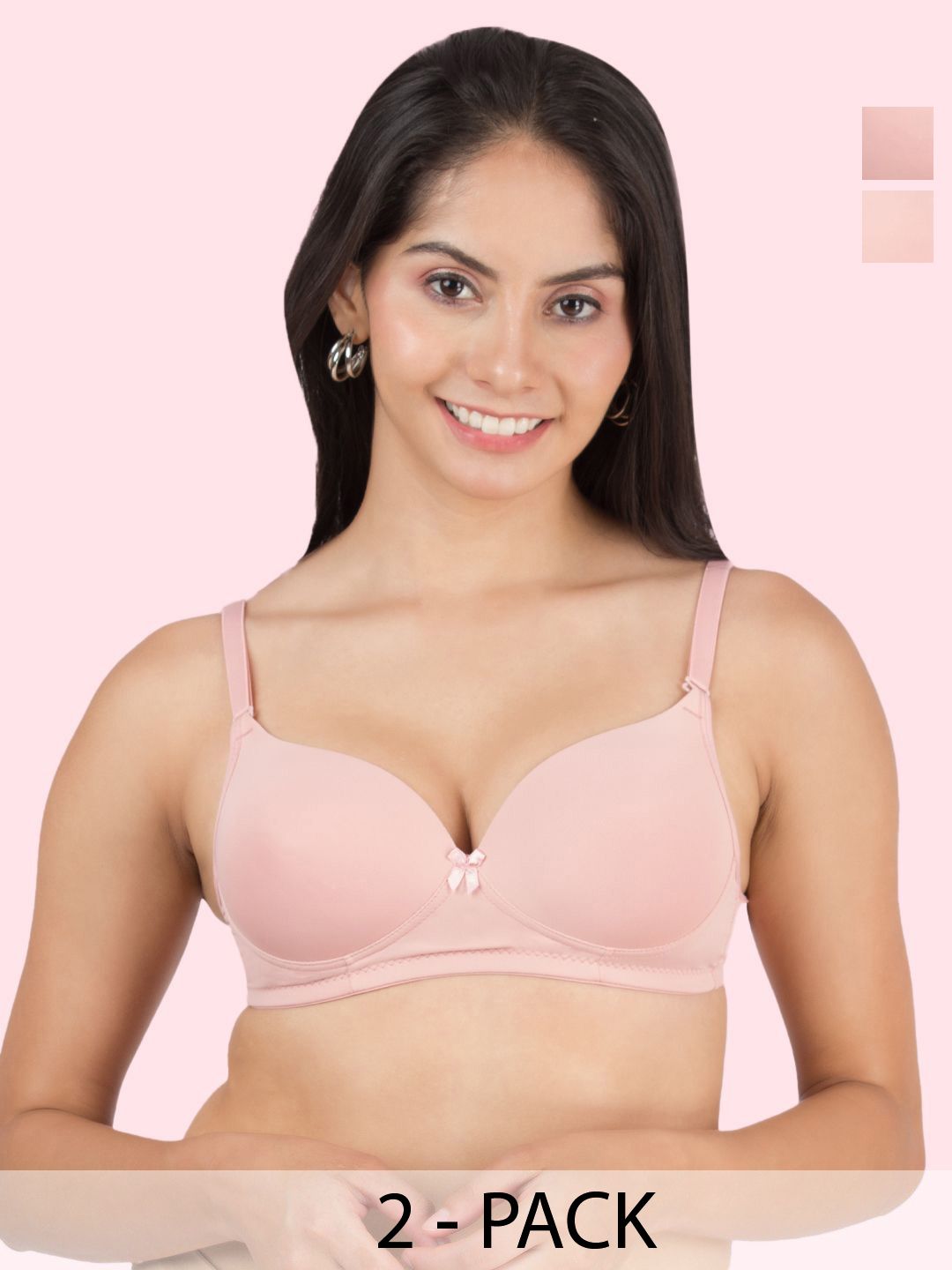 DressBerry Pack of 2 Medium Coverage Heavily Padded Bra
