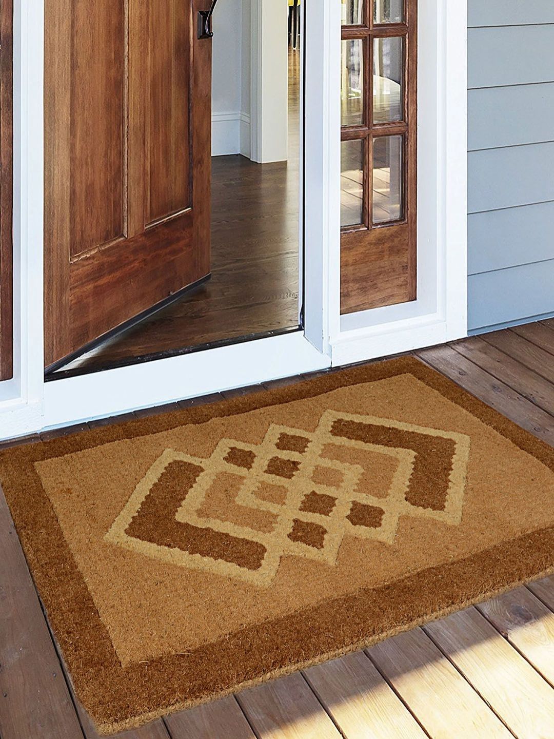 Saral Home Brown & Beige AntiSlip Textured Doormats-picture-11