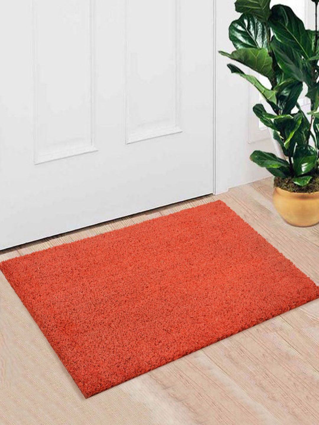 Saral Home Orange Coloured AntiSlip Textured Doormats-picture-56