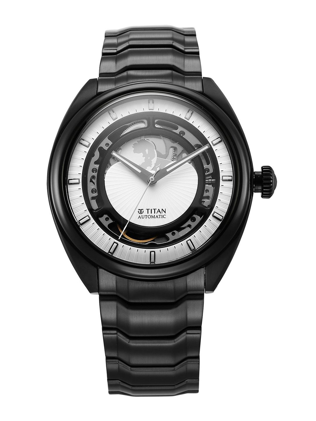 Titan Men Mother of Pearl Dial & Stainless Steel Bracelet Style Straps Analogue Automatic Watch 10011NM02-image-43