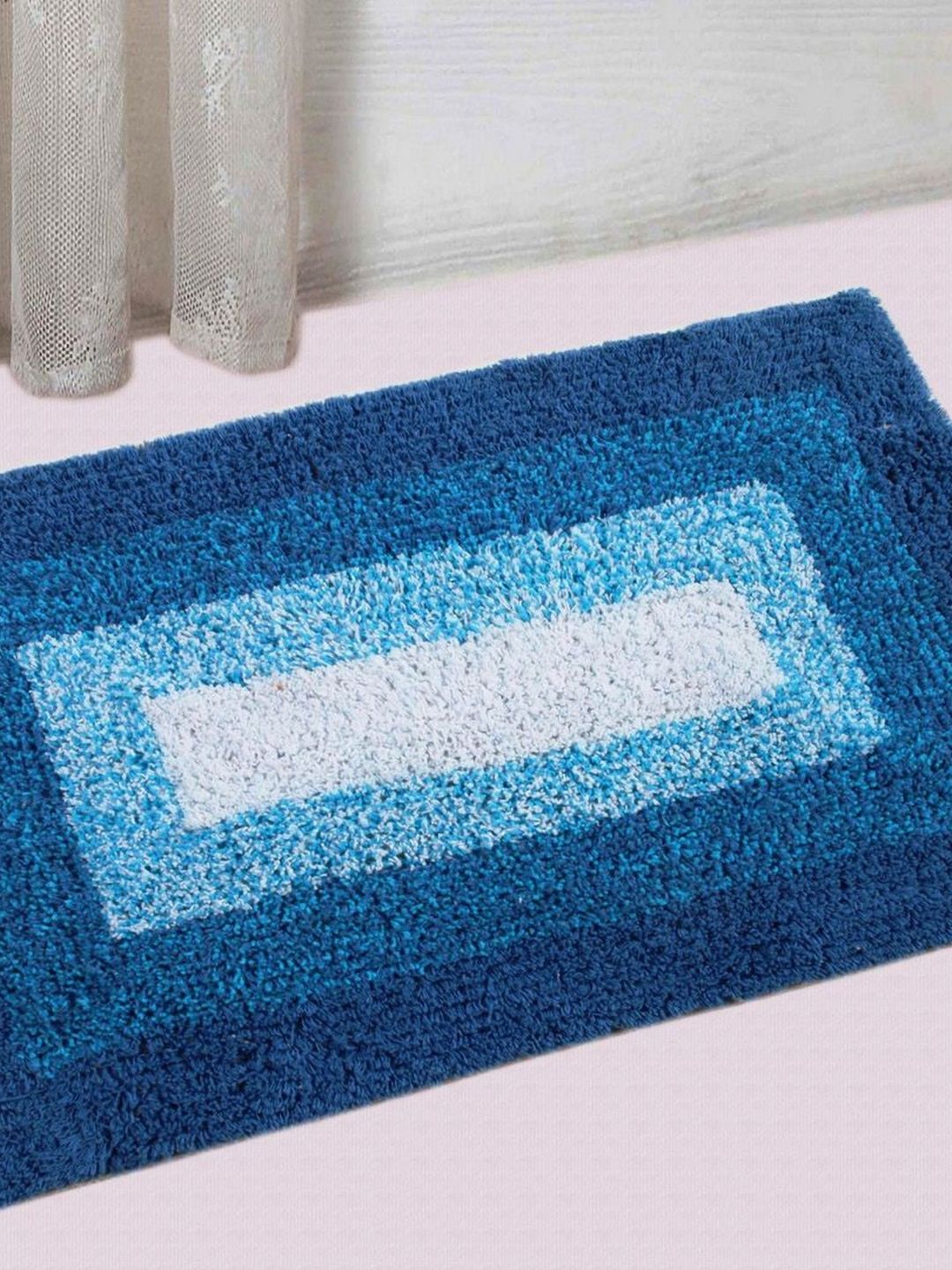 Saral Home Blue Textured Anti Skid Bath Mats-picture-42