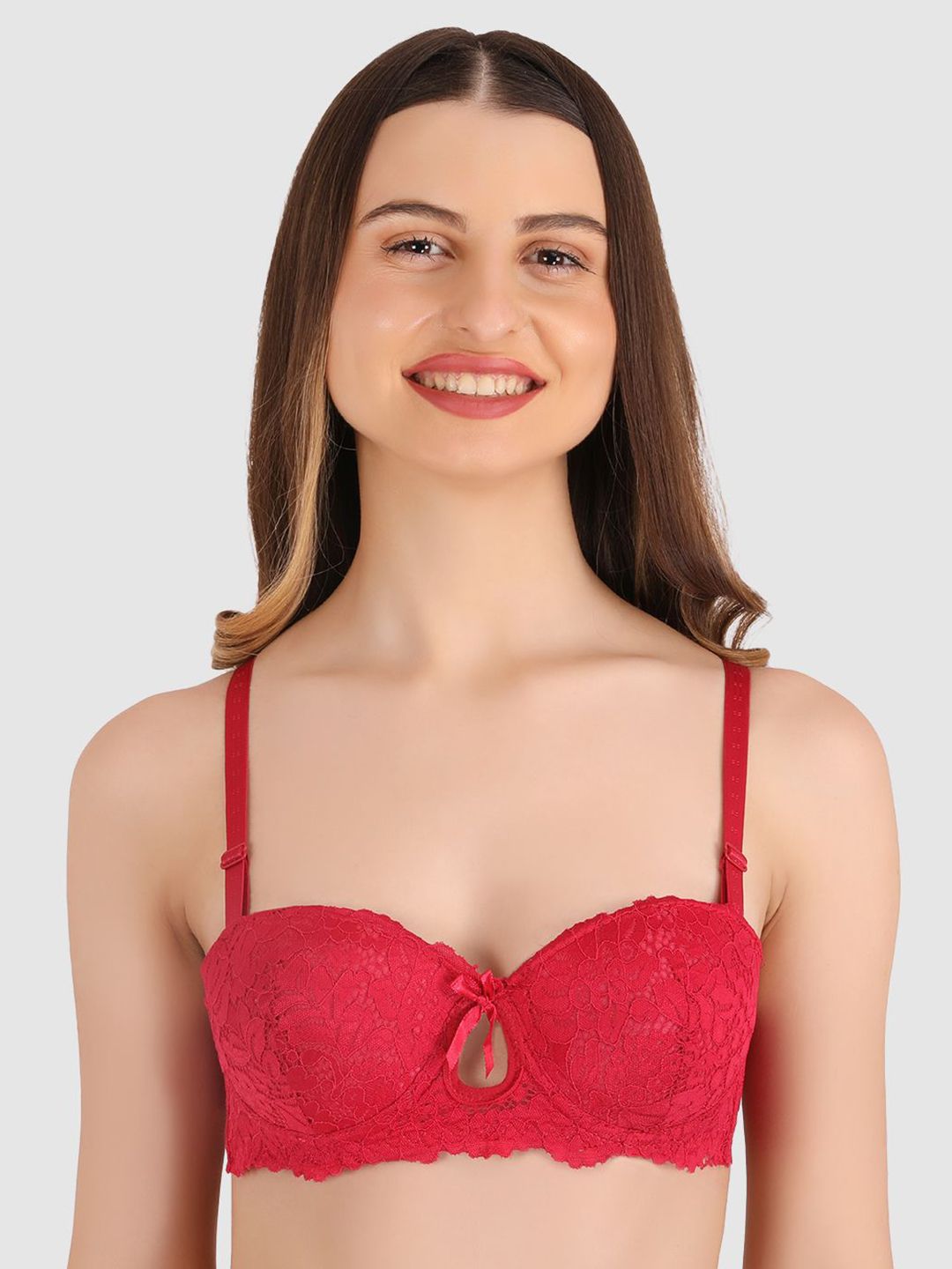 BRACHY Floral Self Design Medium Coverage Underwired Heavily Padded Bra