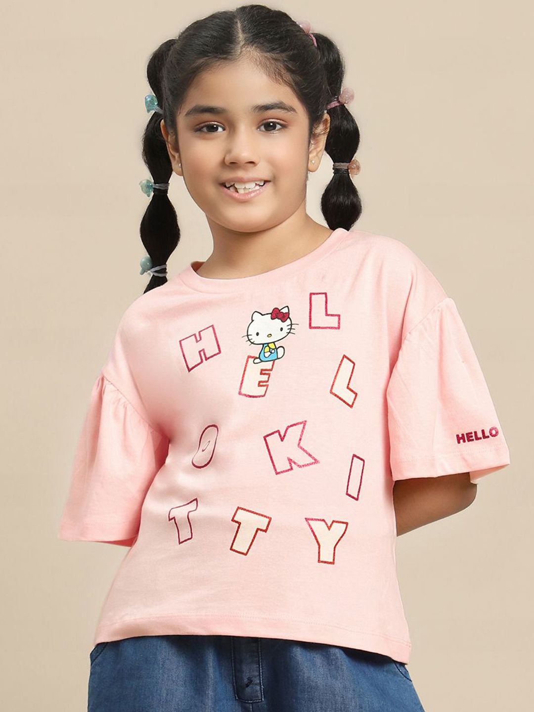 Kids Ville Girls Printed Pure Cotton Relaxed Fit Tshirts-picture-21