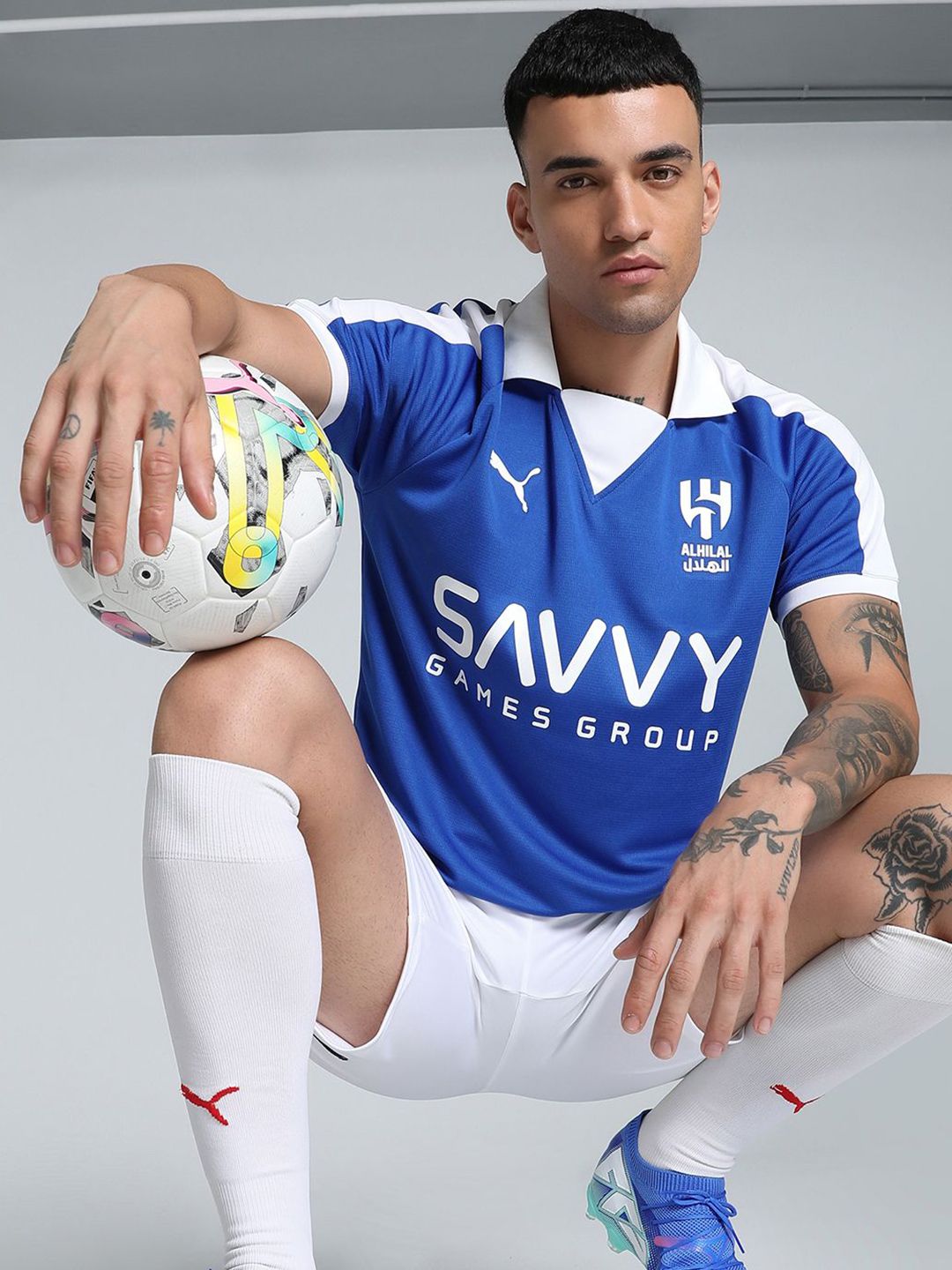 Puma Al Hilal Saudi F.C. Anniversary Men Typography Printed dryCELL Football Jersey-picture-26