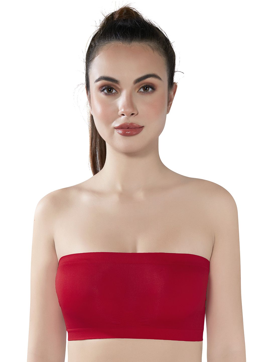 PLUMBURY Women Non padded Seamless Bandeau Tube Bra