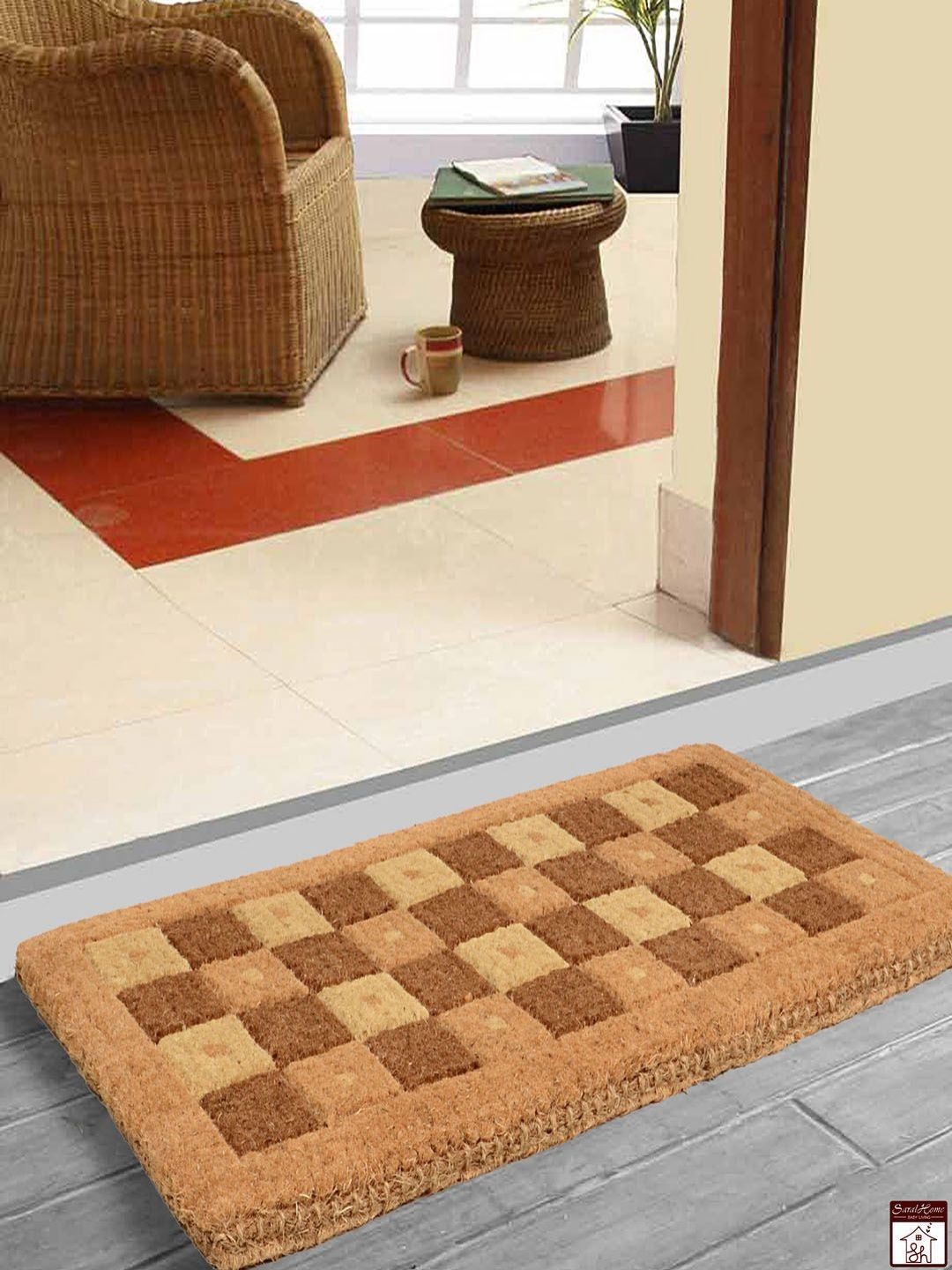 Saral Home Beige & Brown Printed Rectangular Doormats-picture-34