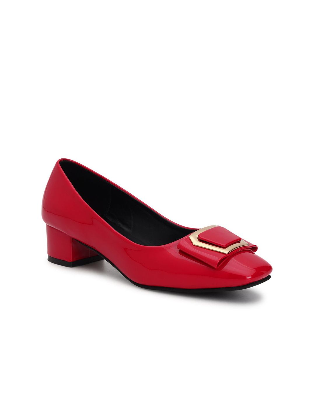 Lavie Colourblocked PU Work Block Pumps with Buckles-picture-32