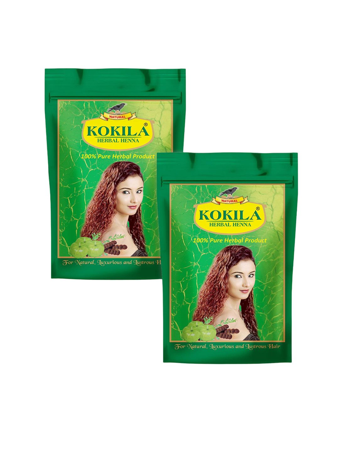 KOKILA Set Of 2 Natural & Herbal Henna Mehndi Powder -400 g Each - Brown-image-14