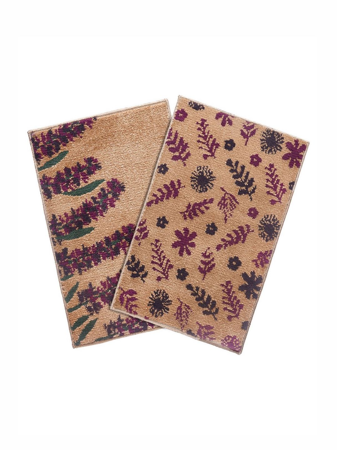 Saral Home Beige & Lavender 2 Pieces Printed Rectangular Doormats-image-15