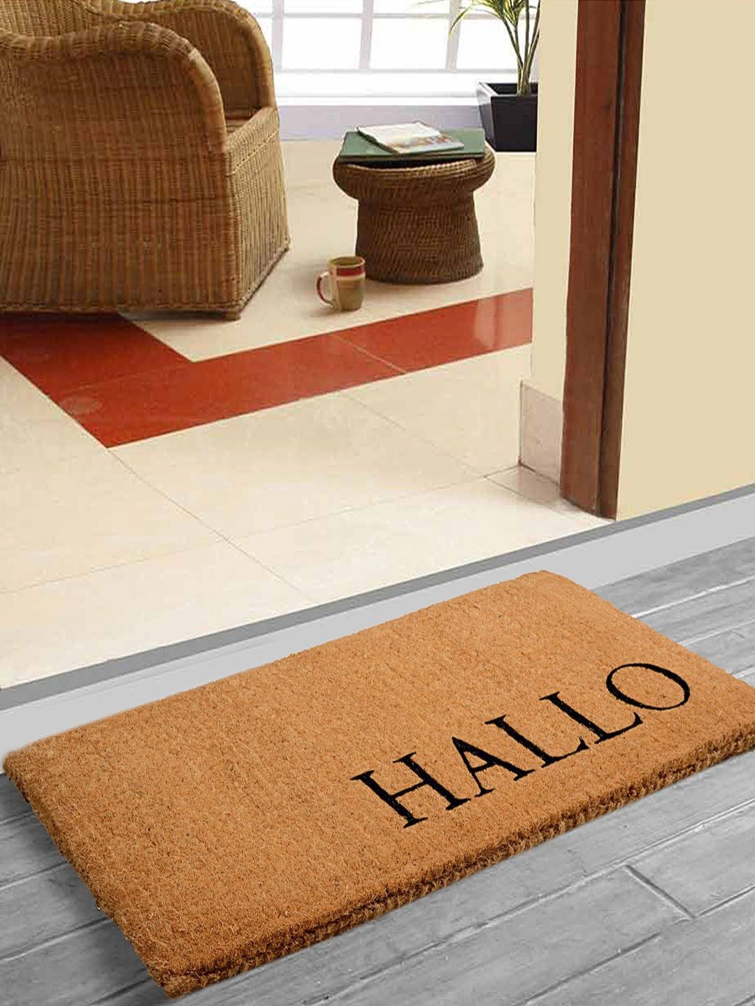 Saral Home Beige AntiSlip Textured Doormats-picture-43