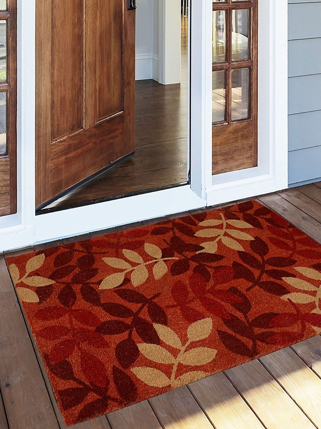 Saral Home Red & Beige AntiSlip Textured Doormats-picture-10