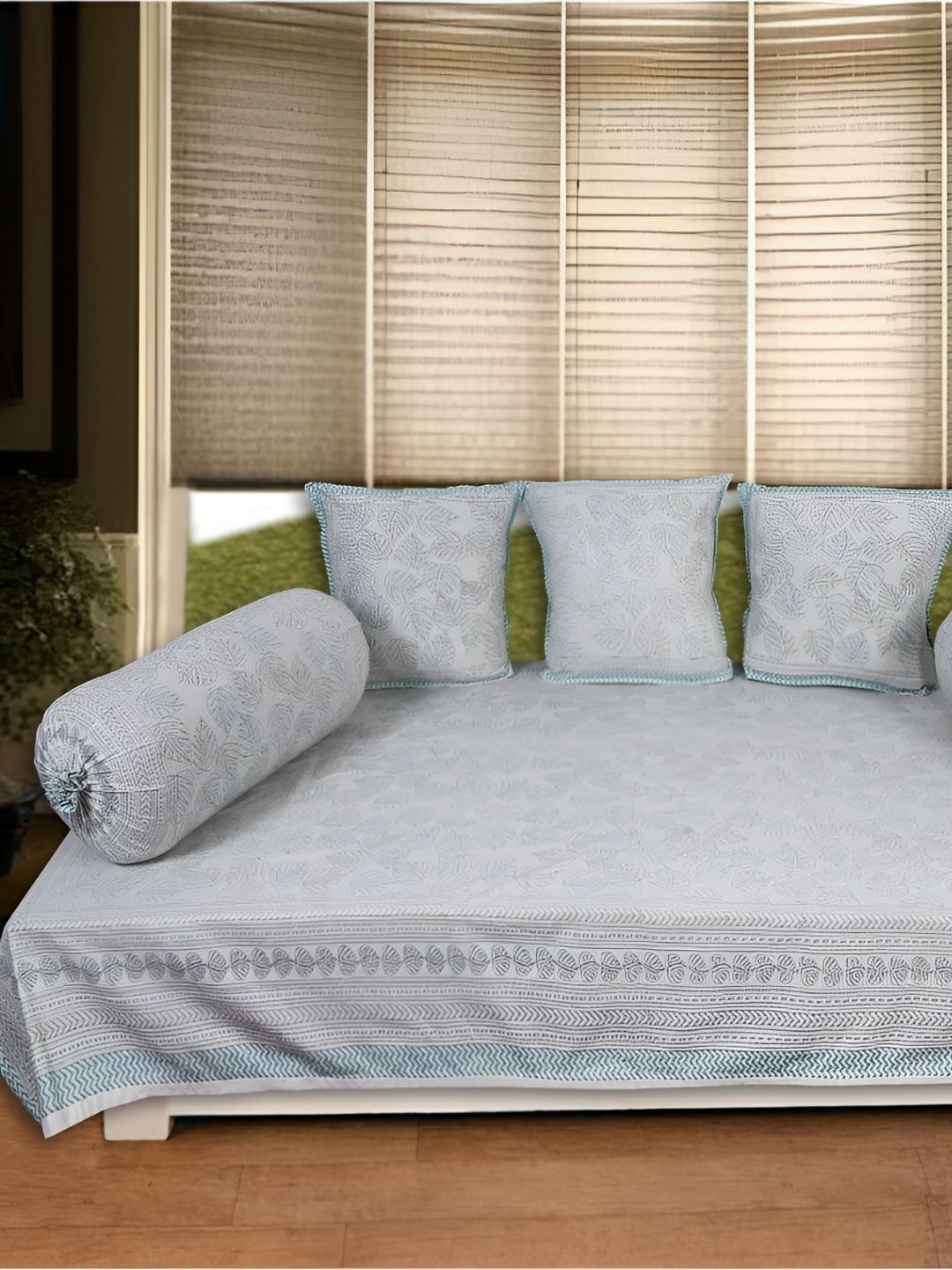 INDHOME LIFE 6Pcs Grey Printed  Diwan Set-picture-35