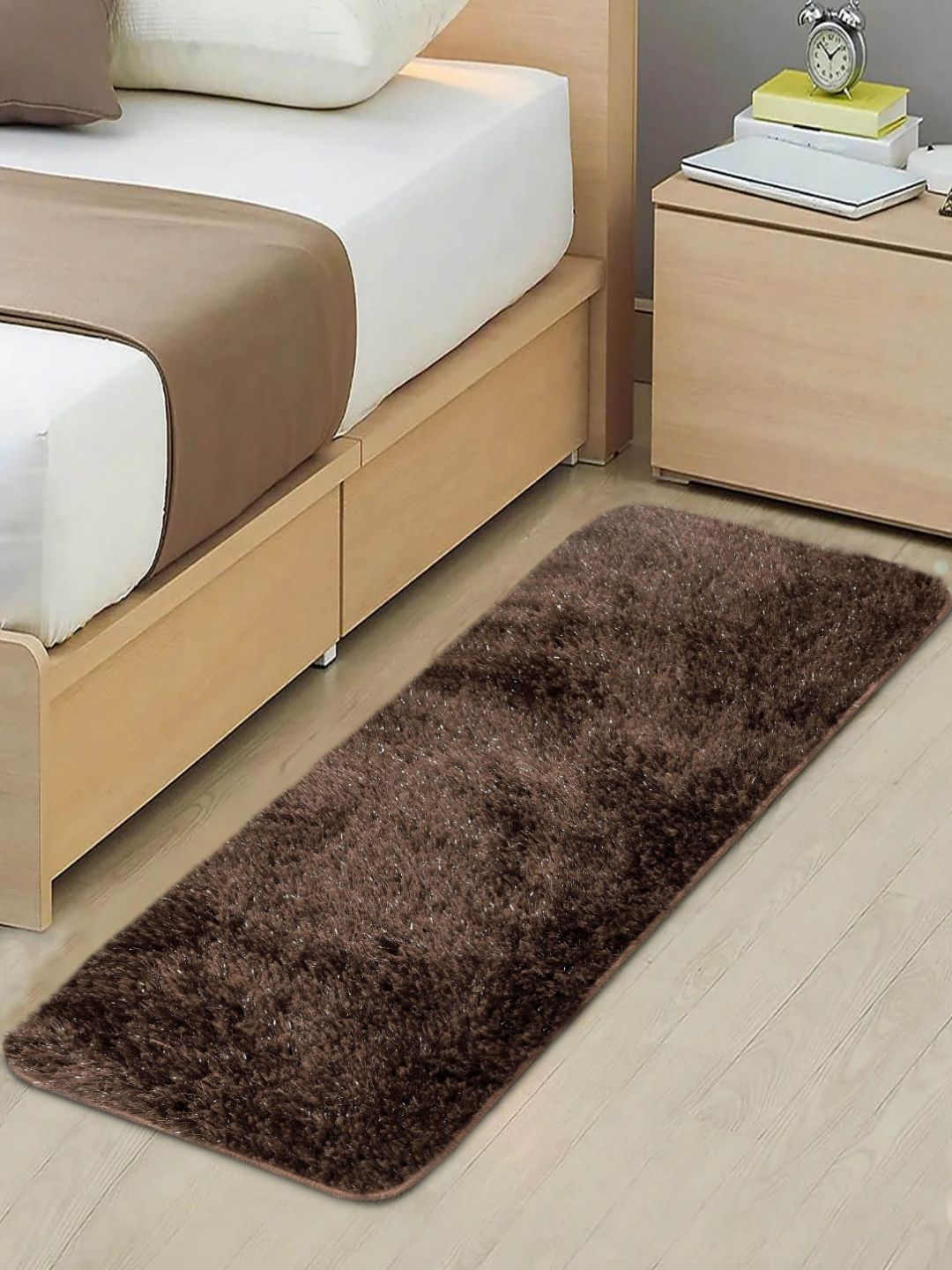 Saral Home Brown Shaggy Anti Skid Floor Runner-image-39
