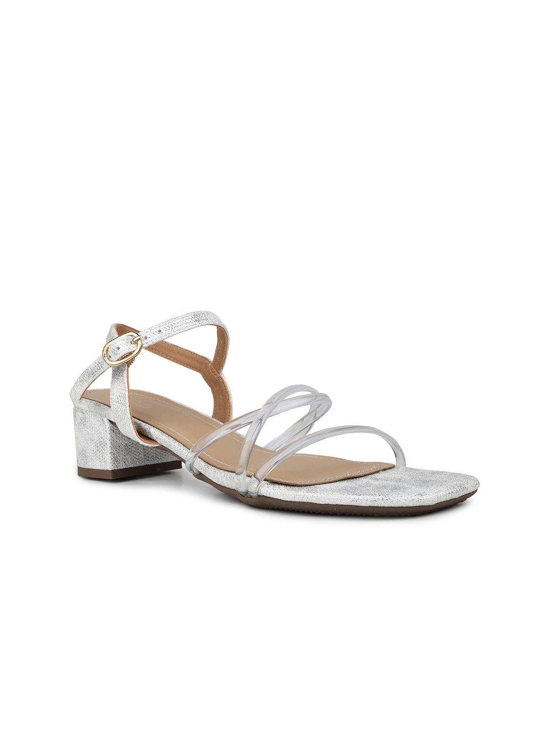 Inc 5 Textured Block Heel Sandals with Metallic Finish-picture-26