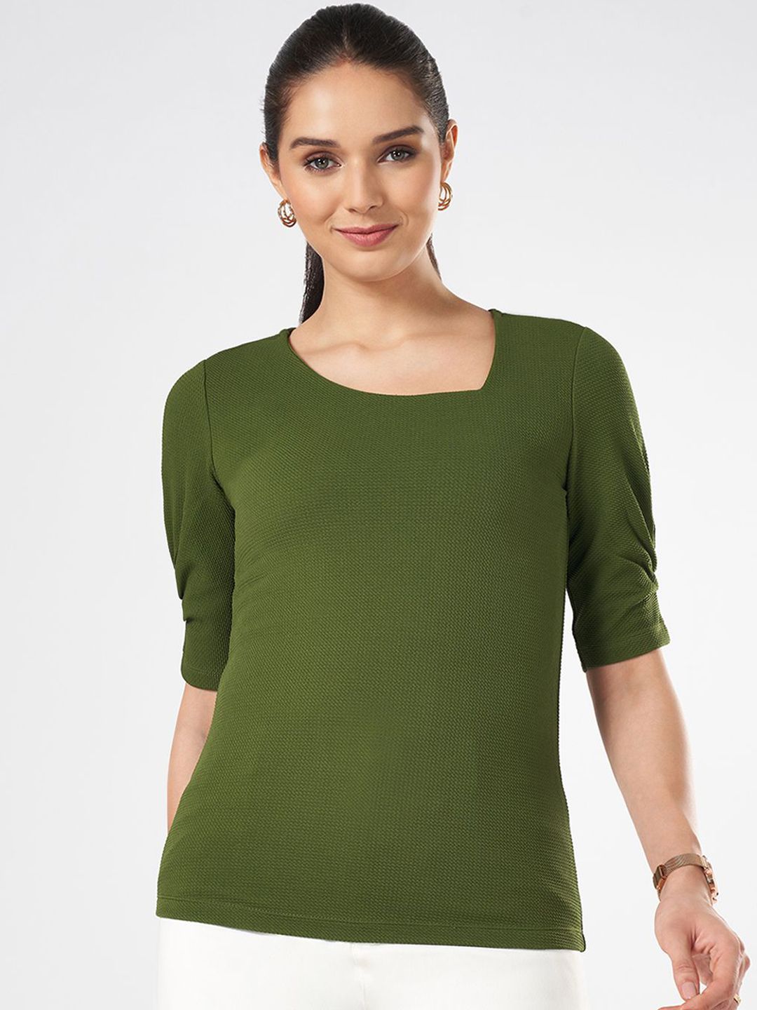 Annabelle by Pantaloons Women Solid V-Neck Top-picture-23