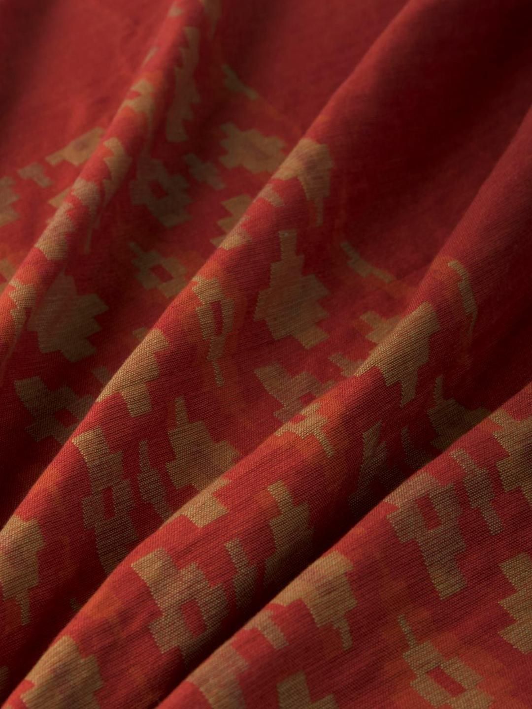 Fabindia Red & Brown Printed Cotton Double Bed Covers-picture-38