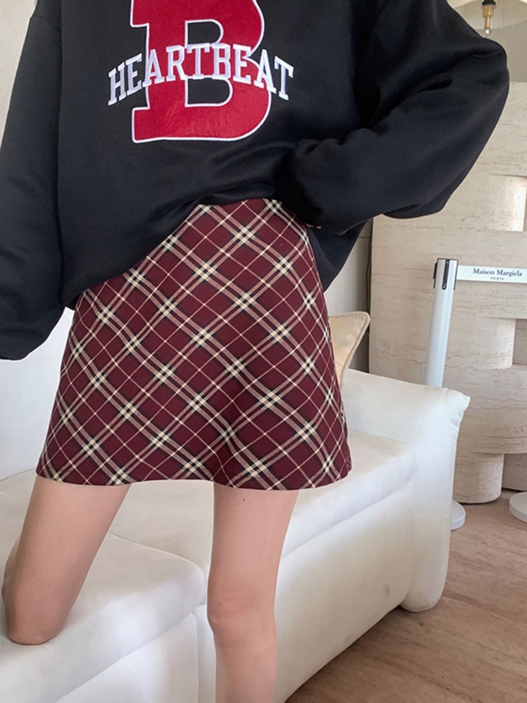 StyleCast Checked A-Line Mini Skirt-picture-36