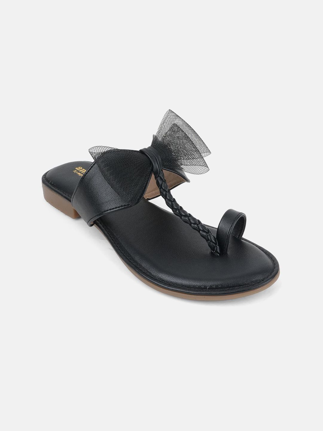 Anouk Women Textured Open Toe Flats with Laser Cuts-picture-23