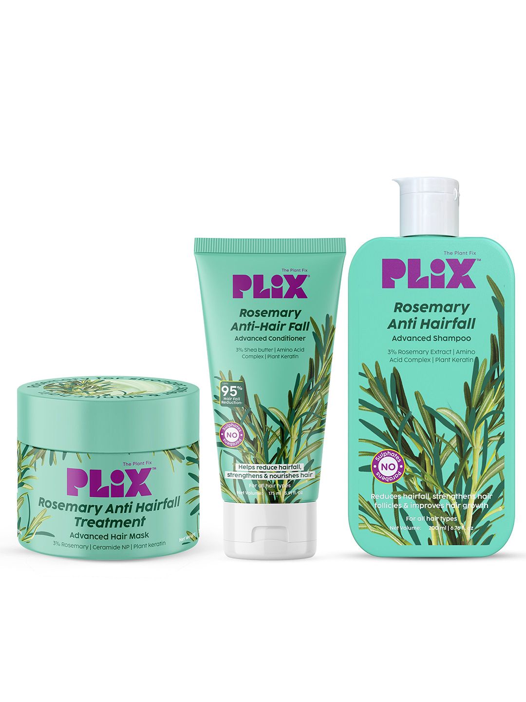 PLIX THE PLANT FIX Rosemary Hair Serum, Shampoo & Conditioner Combo-picture-15