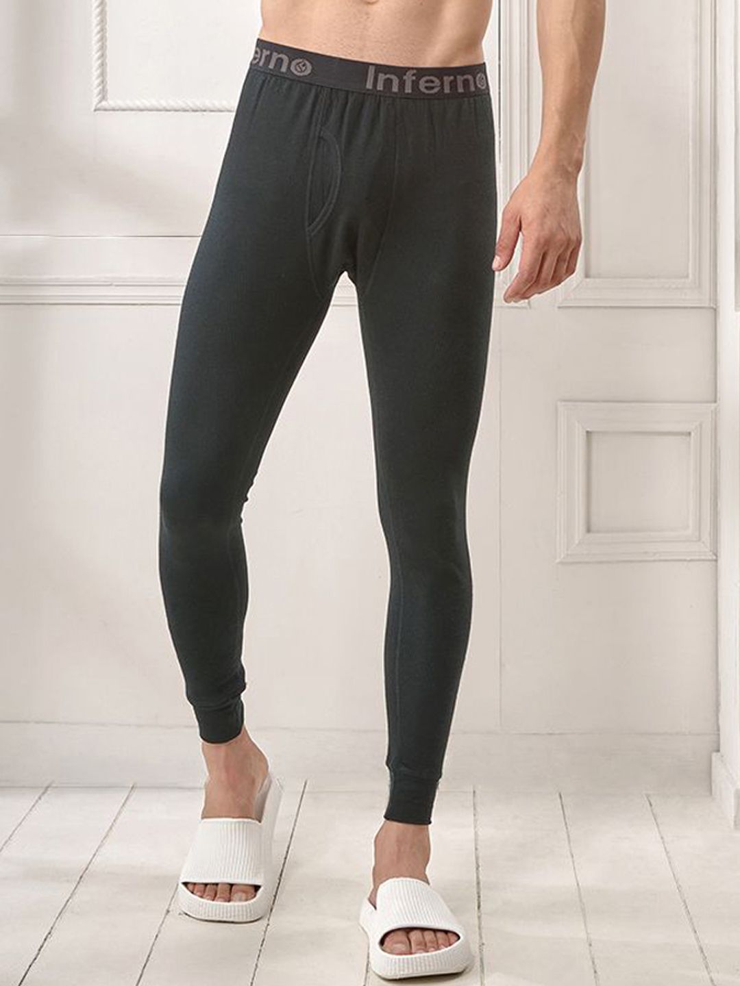 INFERNO Men Ribbed Mid-Rise Thermal Bottoms-picture-28