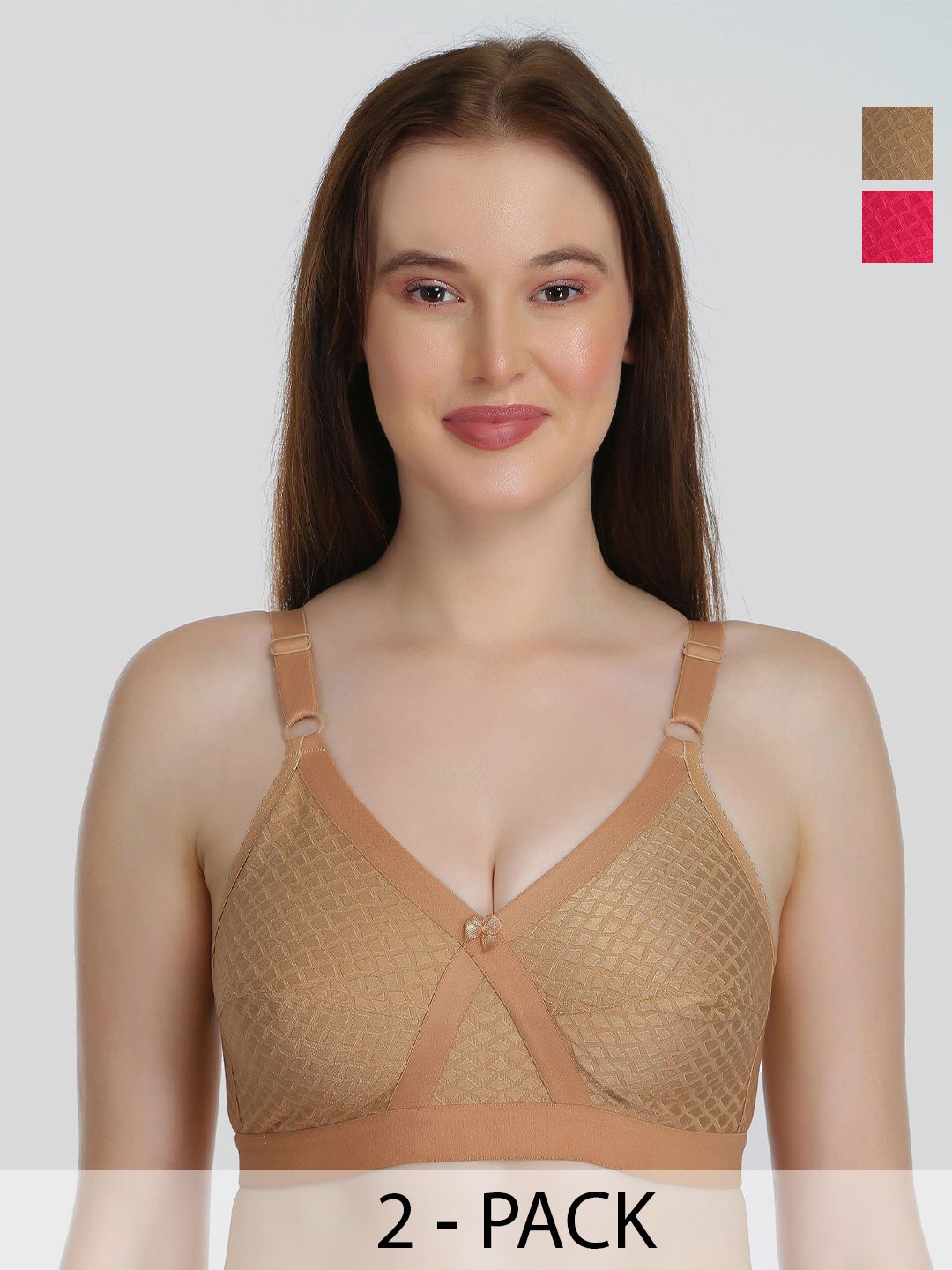DressBerry Pack Of 2 Full Coverage T-shirt Bra