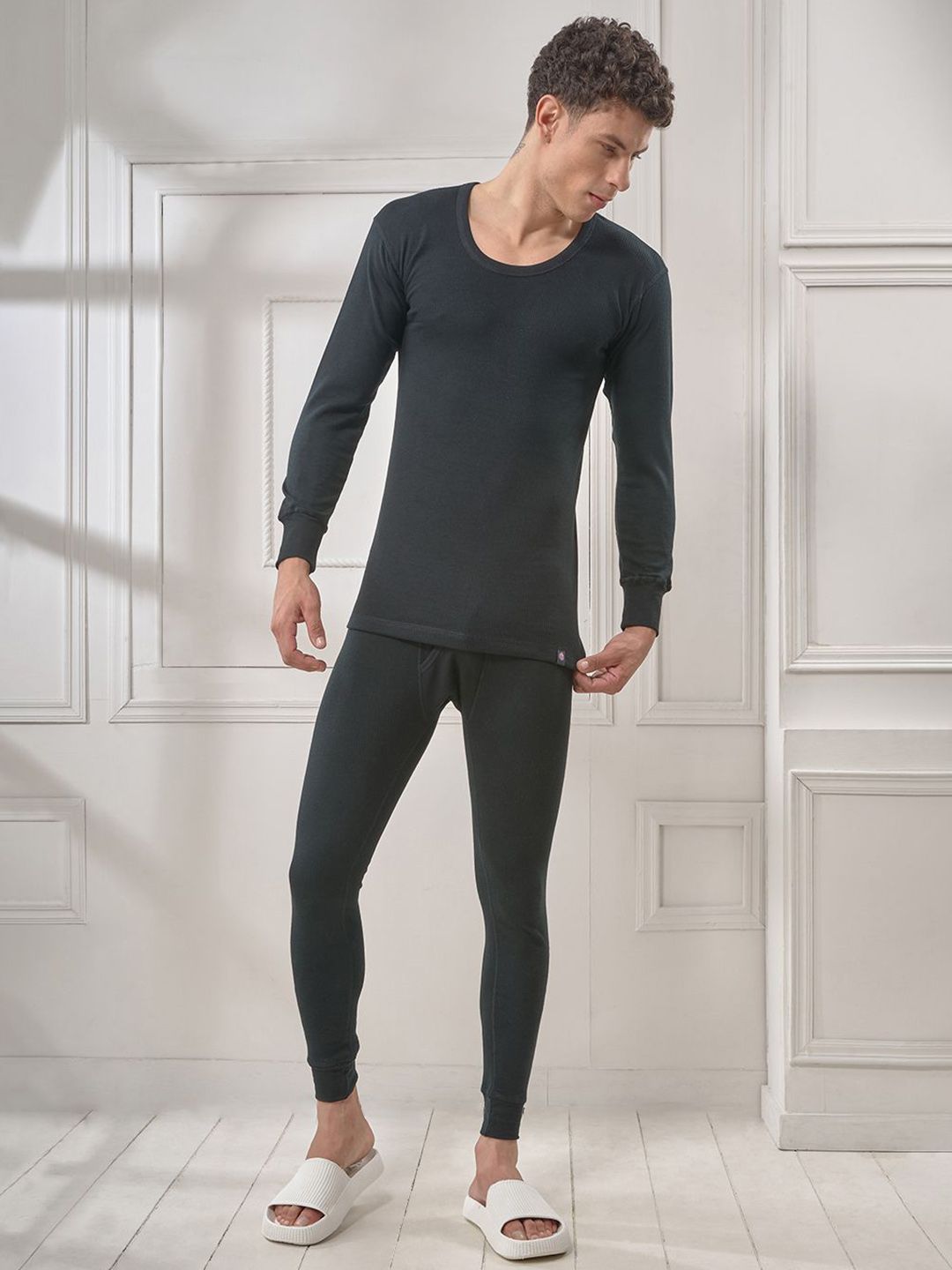 INFERNO Men Striped Round Neck Thermal Set-picture-54