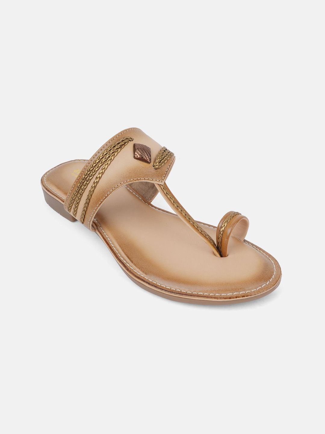 Anouk Women Textured Open Toe Flats with Laser Cuts-picture-40