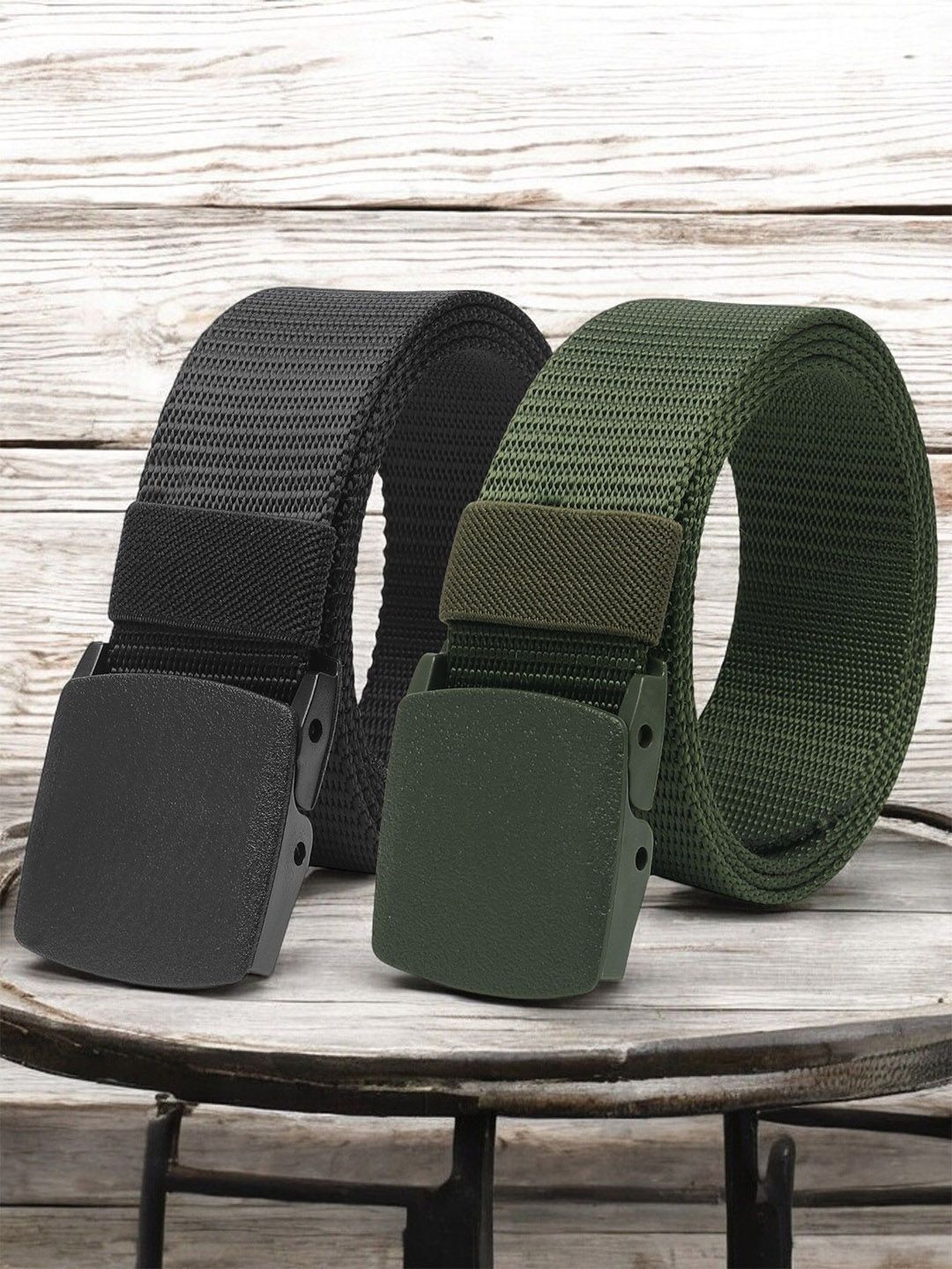 The Roadster Lifestyle Co. Men Pack Of 2 Casual Textured Belts-picture-37