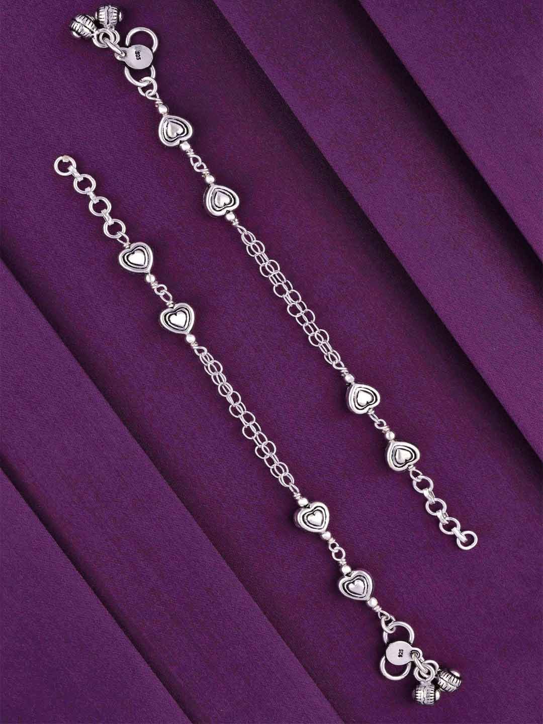 KAI JEWEL Kids Set Of 2 925 Sterling Silver Rhodium-Plated Anklets-image-45
