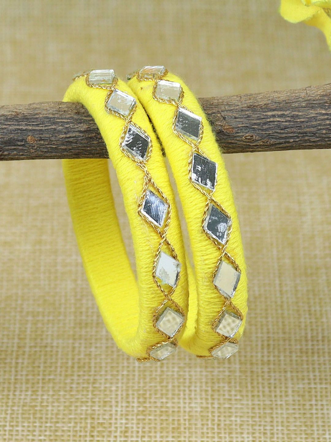 asthetika kids Asthetika Set Of 2 Thread & Mirror Work Bangles-picture-16