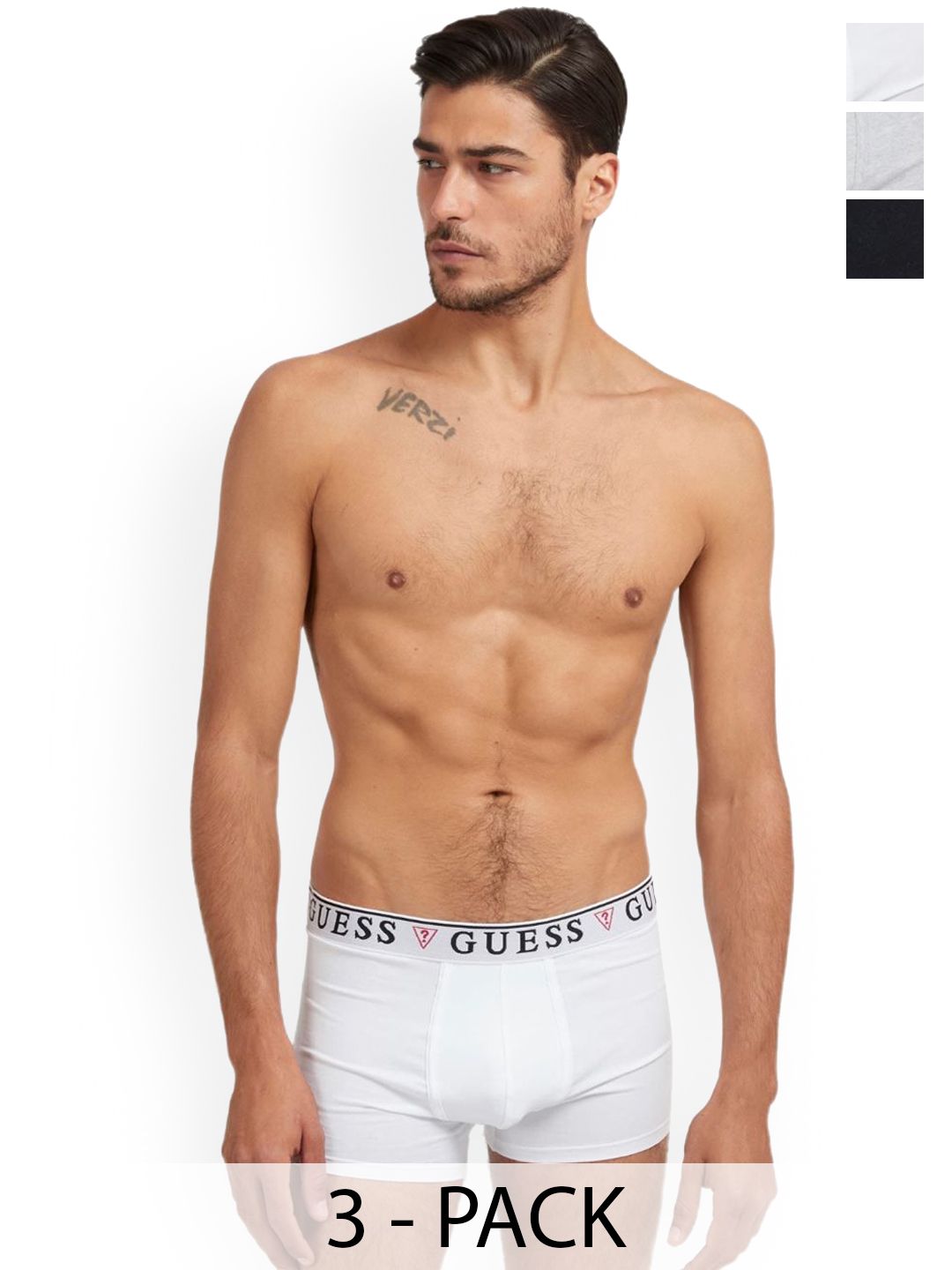 GUESS Pack Of 3 Men Solid Cotton Trunks U97G01K6YW1F017-picture-18