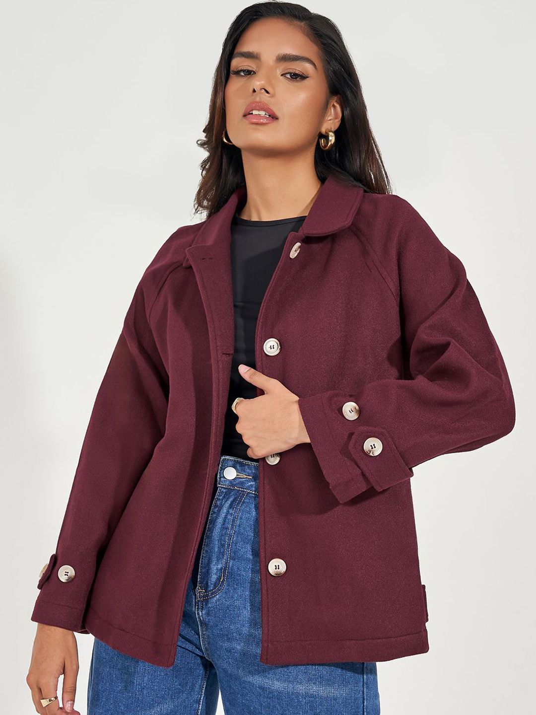 Styli Women Spread Collar Fit Longline Tailored Jacket
