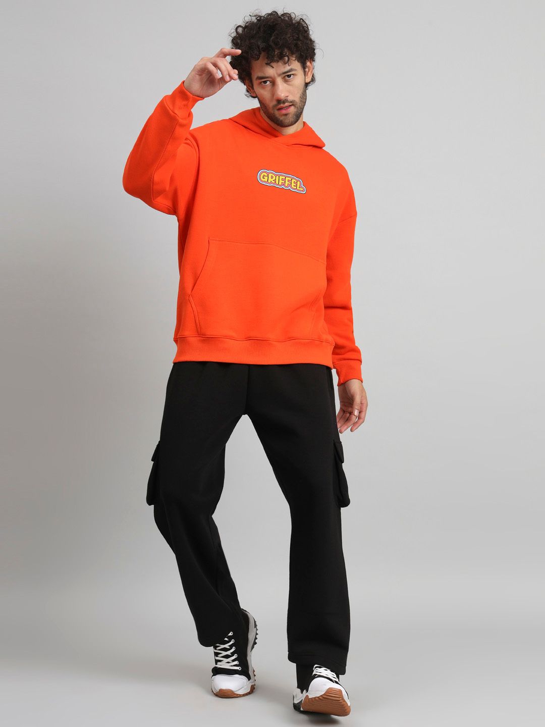 GRIFFEL Men Solid Hooded Tracksuits-image-29