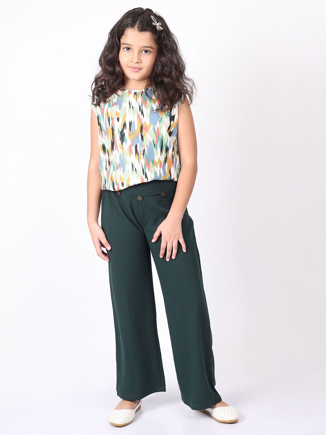 SILK SPARROW Girls Printed Top with Trousers-picture-14