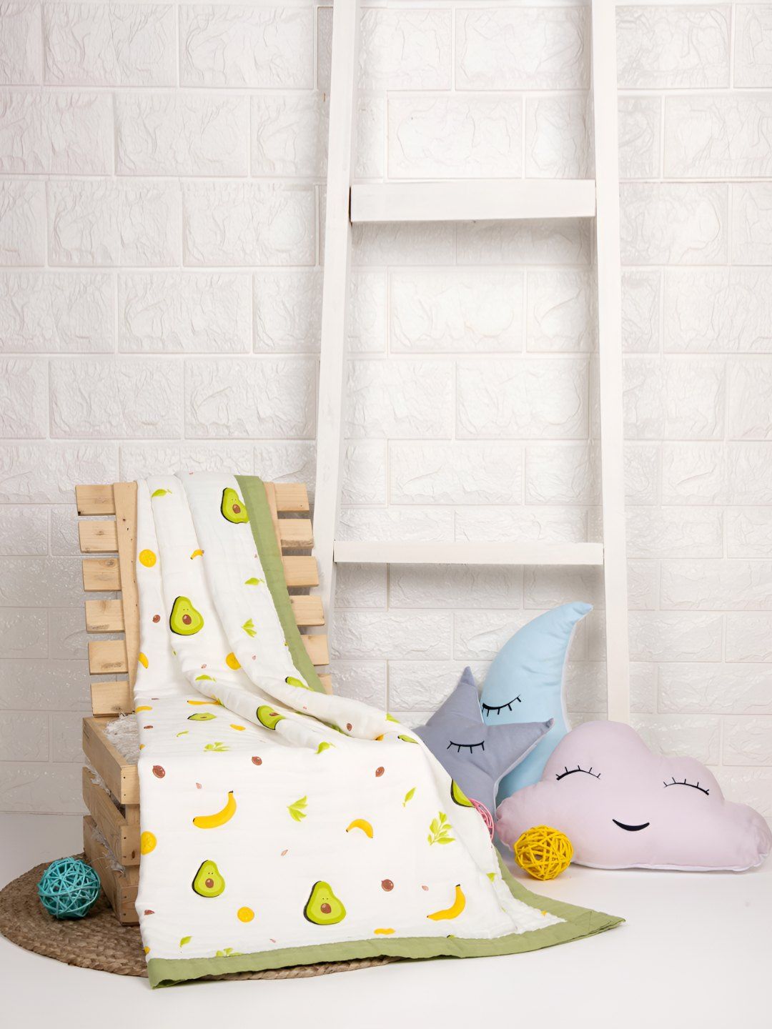 KICKS & CRAWL White & Green Floral 210 GSM Single Bed Blanket-picture-19