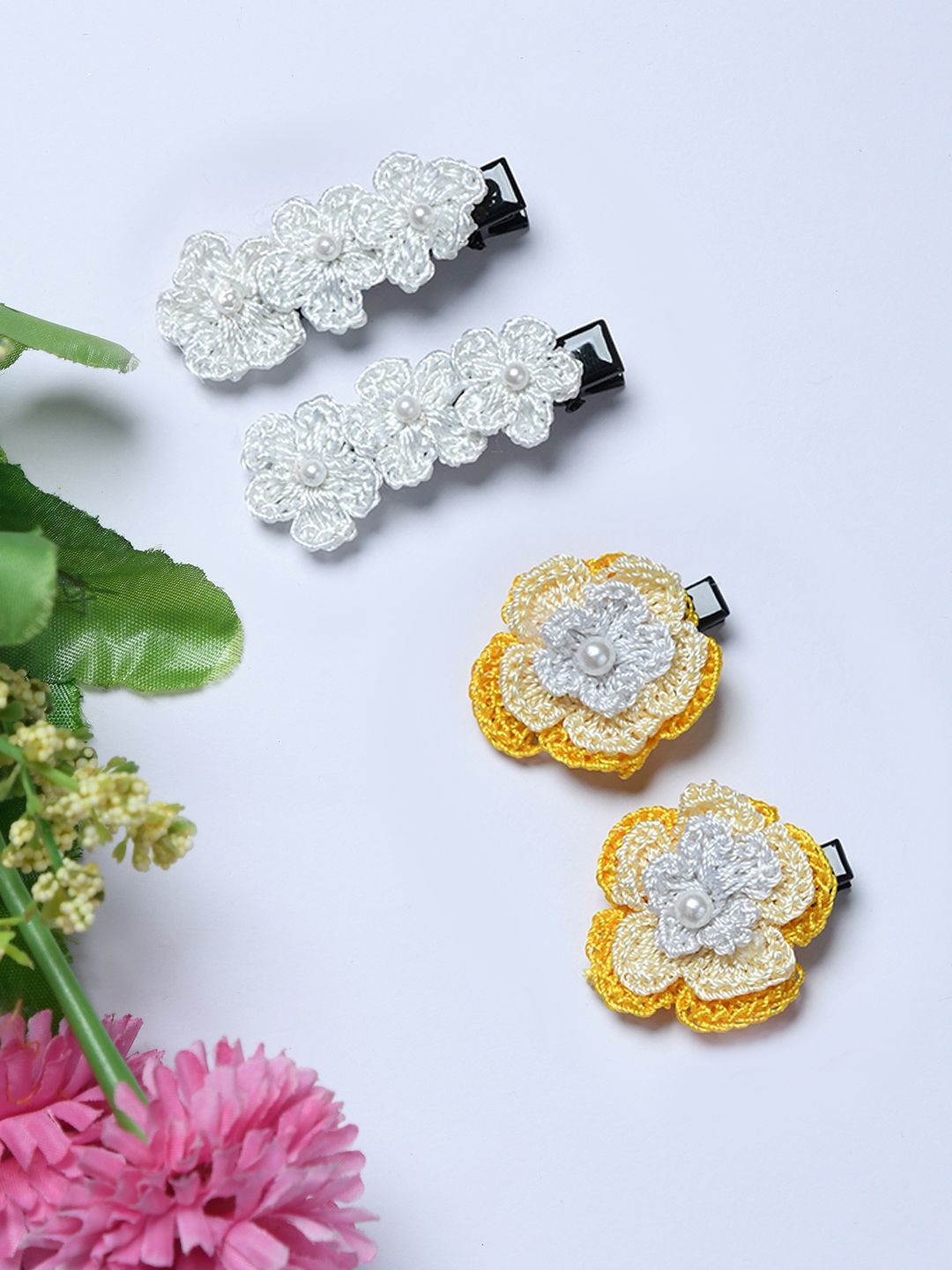 FUNKRAFTS Girls Set of 4 Embellished Alligator Hair Clip-picture-1