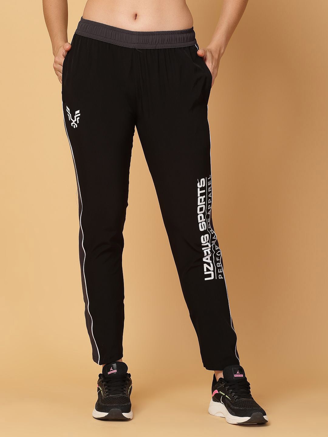 UZARUS Women Typography Printed Track Pants-image-47
