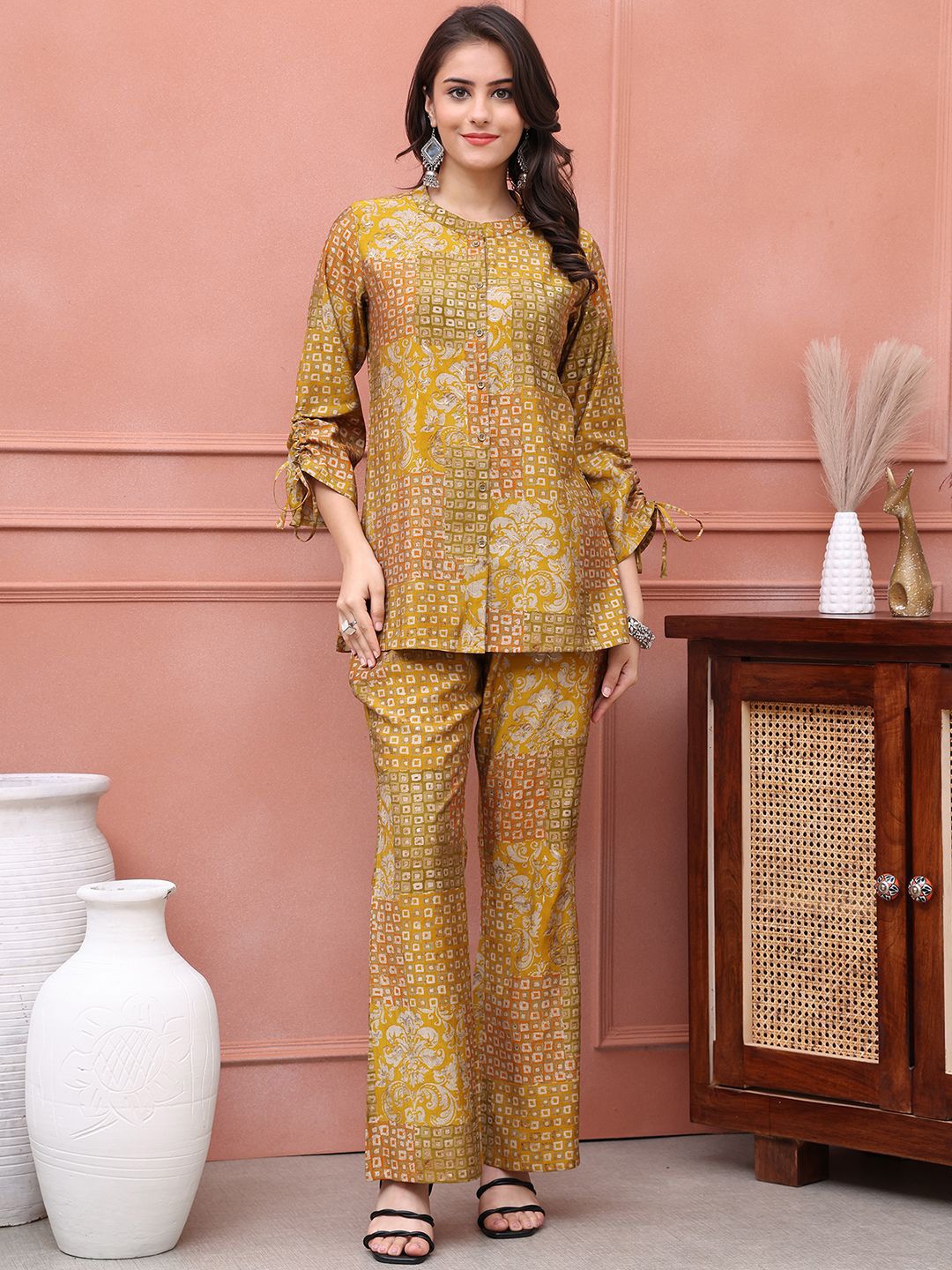 Claura Printed Top With Trousers Co-Ords