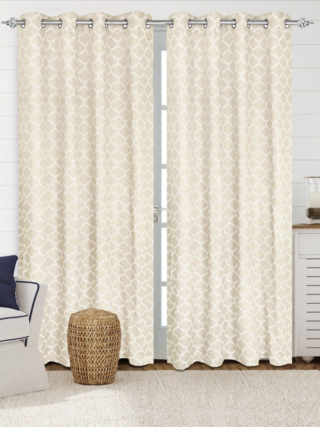 Saral Home White Set of 2 Room Darkening Long Door Curtain-picture-28