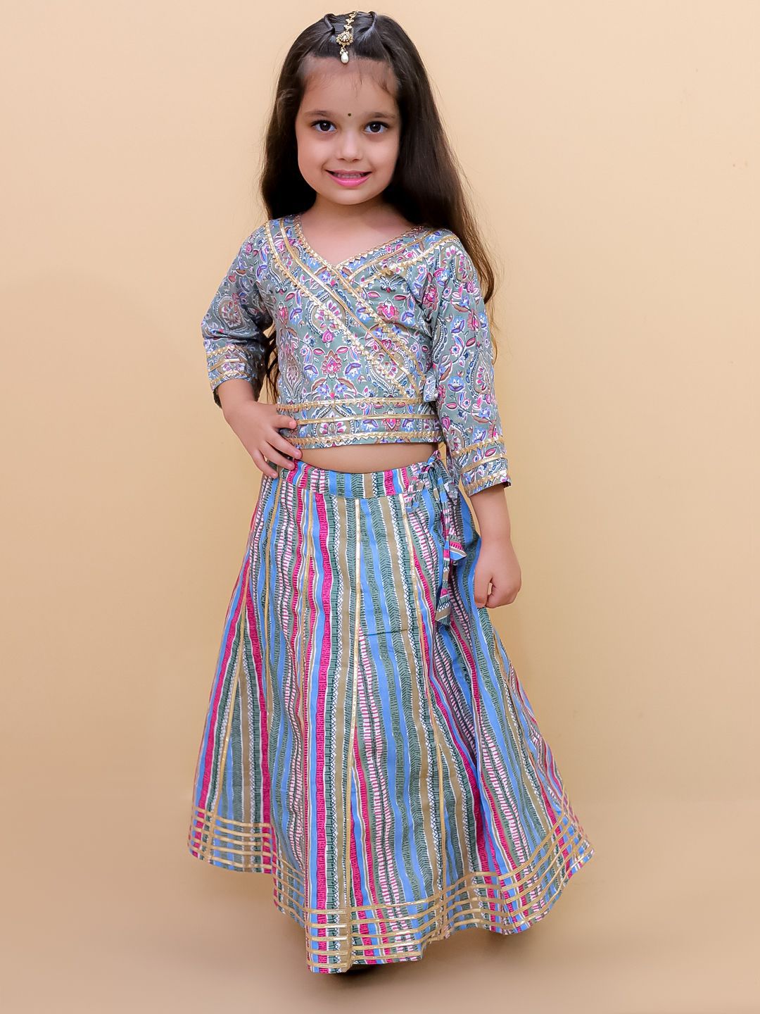 The Mom Store Girls Printed Ready to Wear Lehenga &-picture-40
