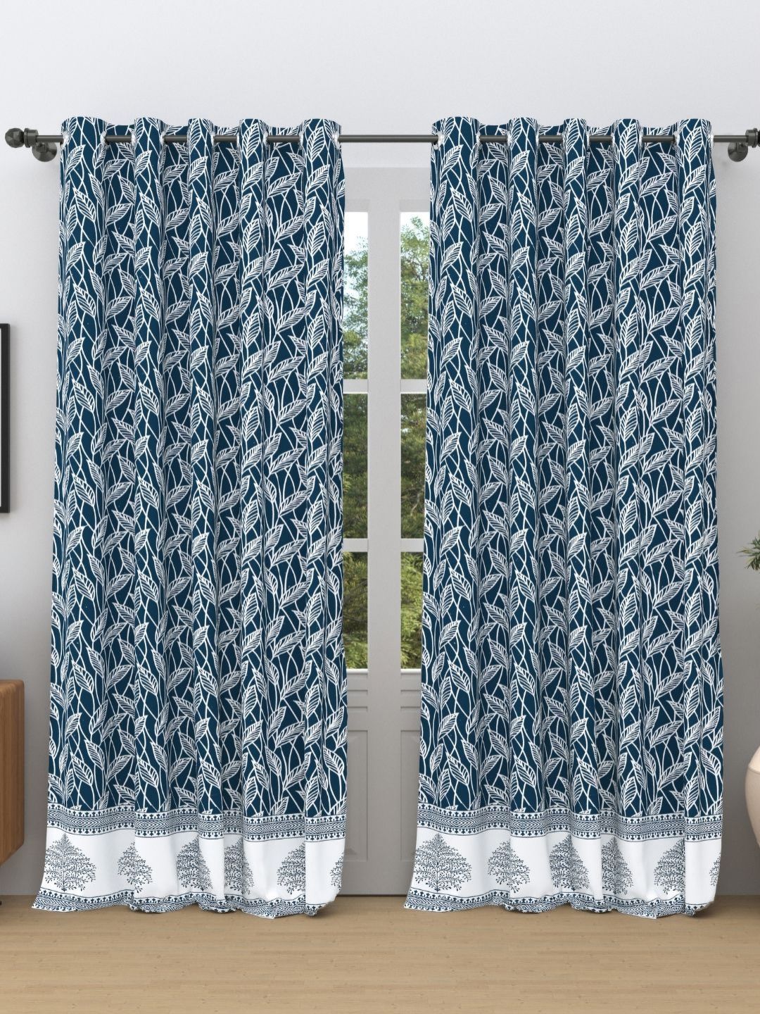 The Craft Monk Blue & White Set of 2 Ethnic Motifs Door Curtain-picture-38
