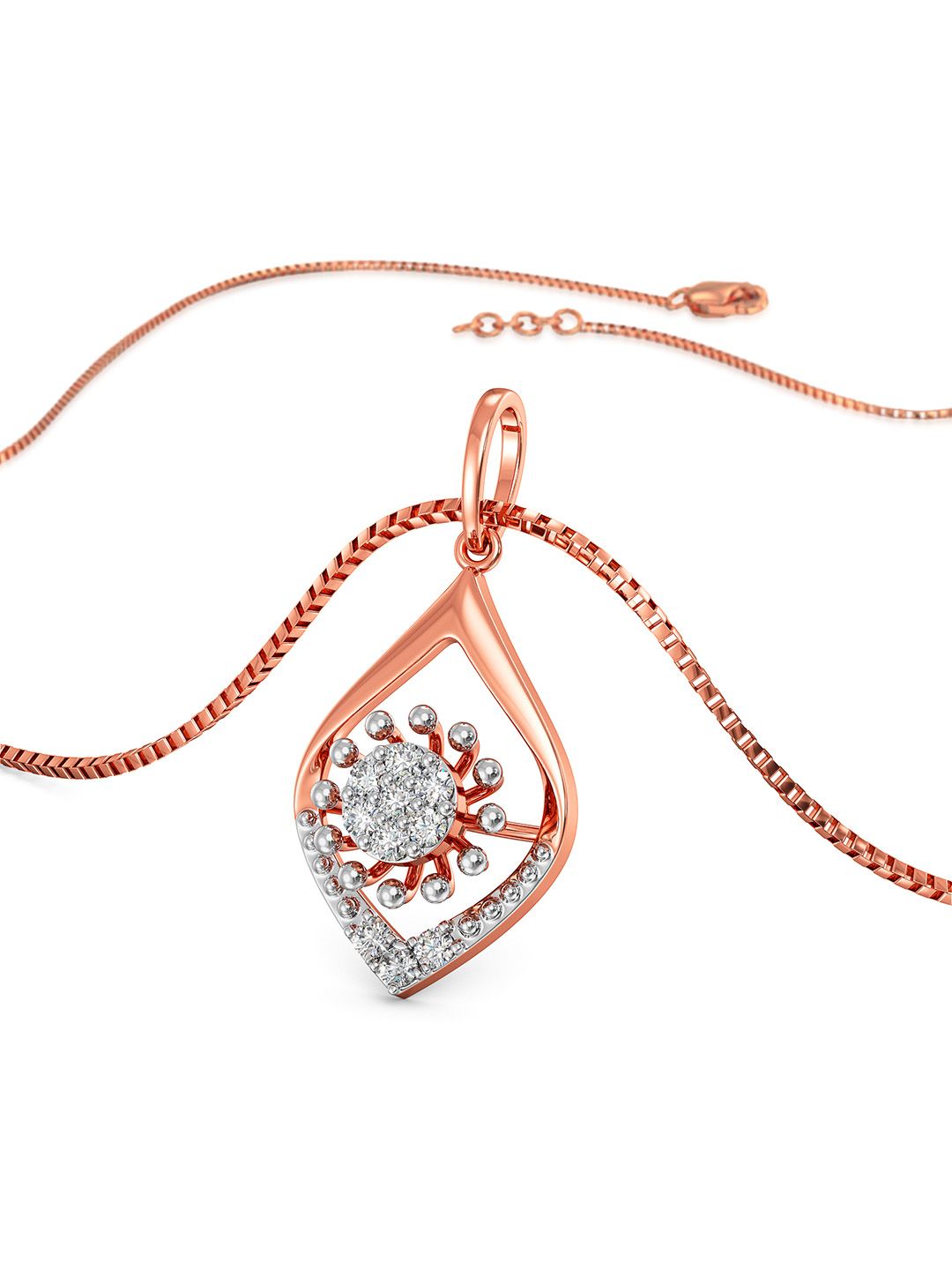 Joyalukkas 18KT Rose Gold Floral Delight Diamond Pendant-image-41