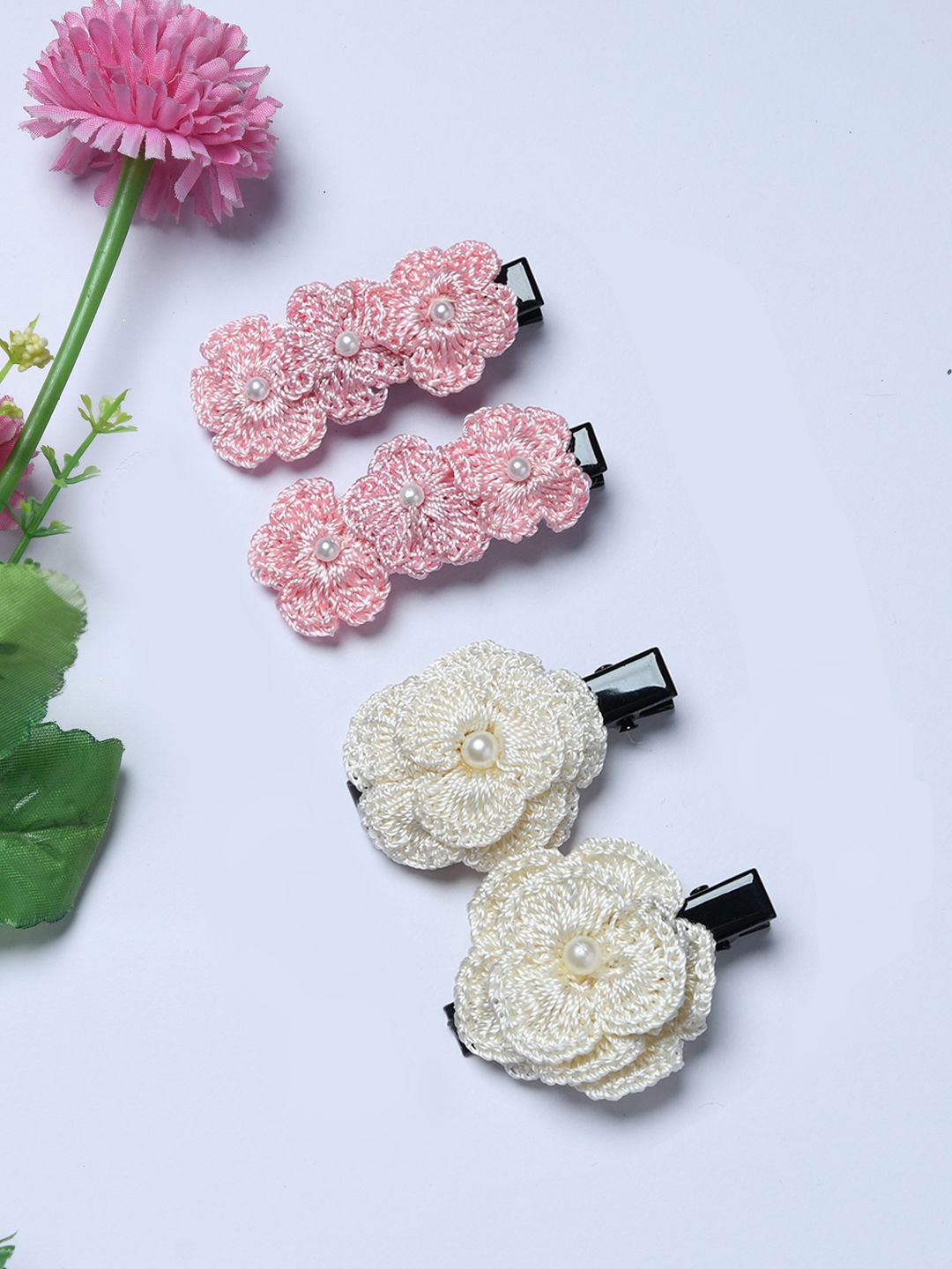 FUNKRAFTS Girls Set of 4 Embellished Alligator Hair Clip-picture-5