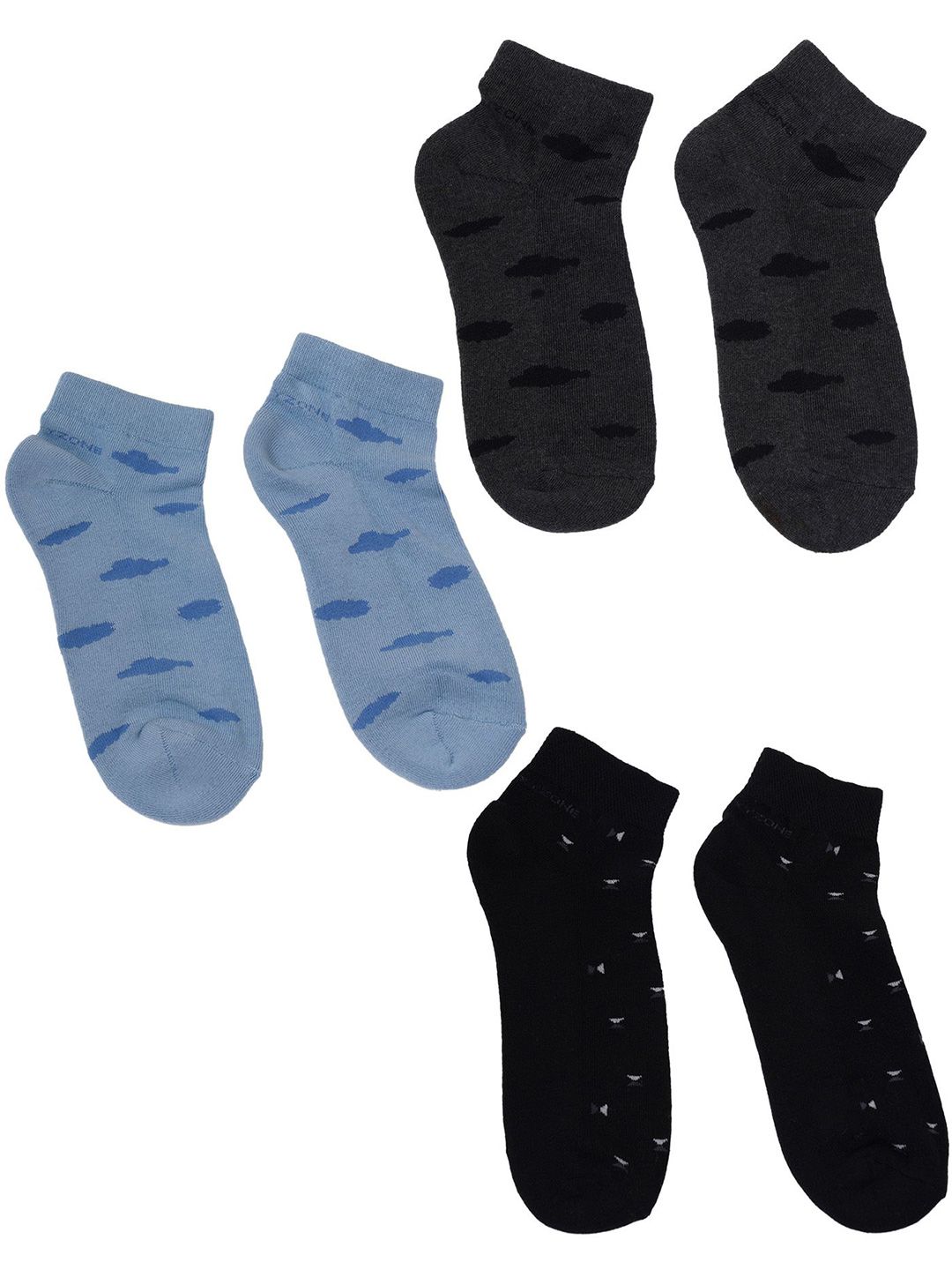 OXYZONE Men Pack Of 3 Patterned Ankle-Length Socks-picture-45